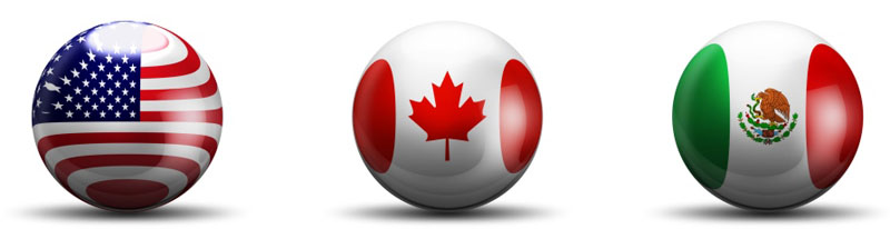 Flag Spheres - North America