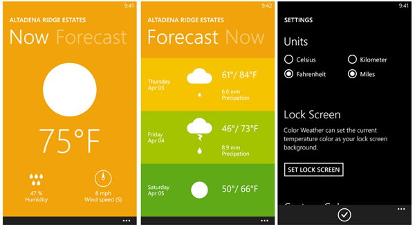 Color Weather Screen