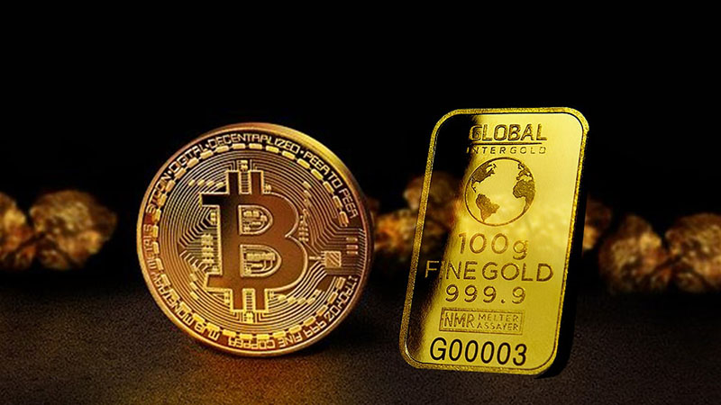 El Bitcoin y el oro, precio de mercado