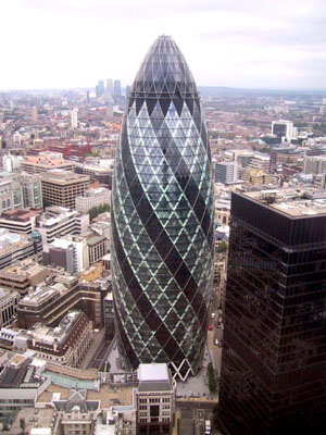 “El Pepinillo”, Torre en la City, Londres, Norman Foster