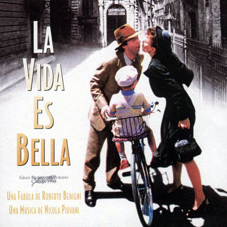 Cartel de la película La vida es bella (Roberto Benigni, 1997).