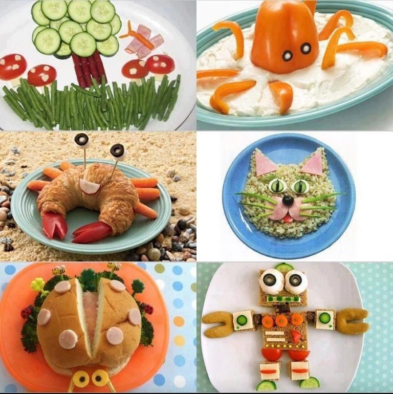 Platos con animalitos para incentivar al niño a comer.