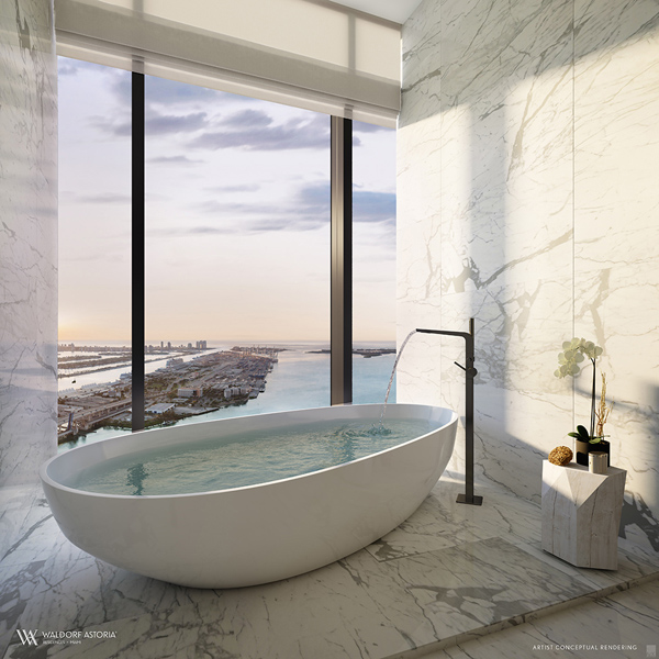 Waldorf Astoria Residences Miami. PrimaryBath.