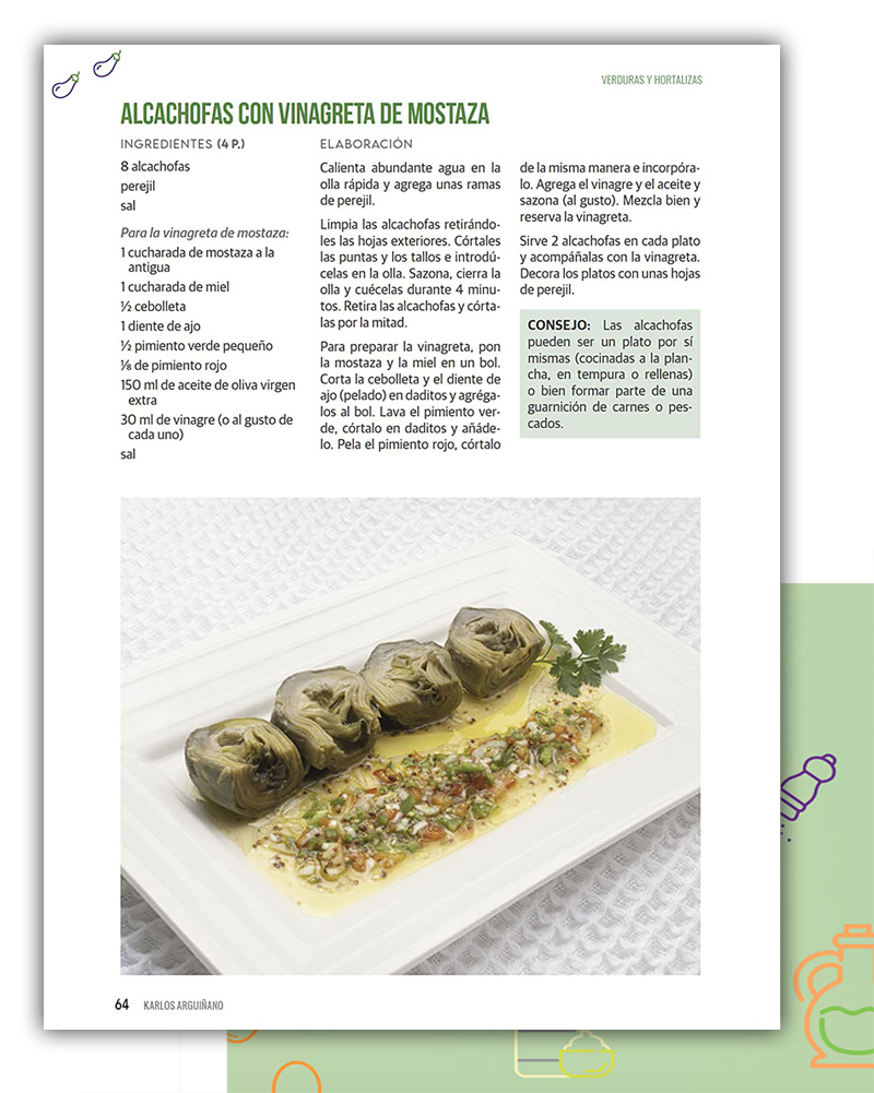 Receta de Alcachofas con vinagreta de mostaza.