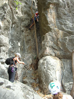 Ruse Martín Galano, preparadose para la escalada